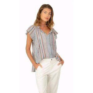 Dylan Arizona Stripe Cotton Western Blouse Size M